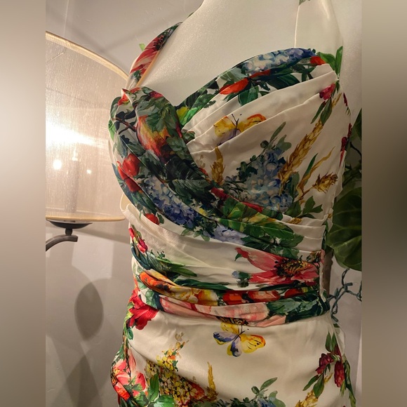 Dolce and Gabbana 🦋 Silk Midi Length Dress Retail: $3360 - Picture 3 of 13